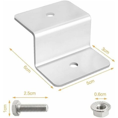 Panneau Solaire en Z, 8pièce Panneaux Solaire Support en Aluminium Conviennent aux Véhicules Récréatifs aux Toits, Montage de Panneau Solaire Adopte un Design en Forme de Z(avec 16 Écrous et 16 Boulon (1/4)