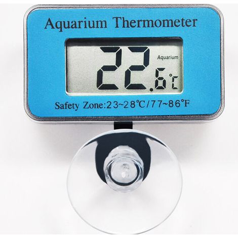 Thermomètre numérique pour aquarium avec thermomètre d'aquarium et ventouse pour température de l'eau (bleu), 1 pièce