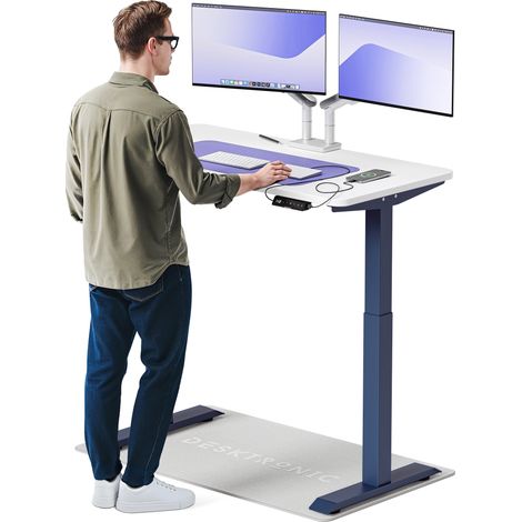 Desktronic Bureau assis debout HomeOne - 120x60cm - Bleu/Blanc