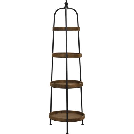 Ätagere 4-lagig Holz Schwarz Light & Living