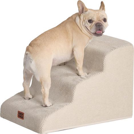 Hunderampe mit 3 Stufen, hochdichtem Schaumstoff, rutschfester Oberfläche, waschbarem Bezug für Sofa und Bett (1/5)