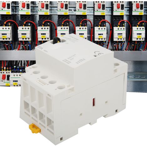 Contacteur secteur domestique 4P 63A 220V 50Hz sur rail DIN avec interrupteur de commande manuel 4NO (1/5)