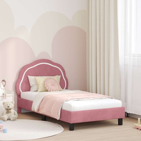 Cama para niños con cabecero Rosa 80 x 160 cm Terciopelo (1/5)