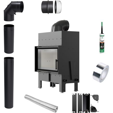 Luft-Kamineinsatz Stahl KRATKI FLOKI M 10 kW fi 200 Rohrset (1/5)