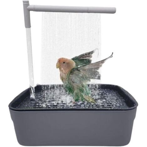 Bain d'oiseaux rechargeable – Baignoire pour perroquet Douche automatique pour perruches, baignoire silencieuse avec robinet de circulation, accessoires de bain pour inséparables, pinsons, perruches (1/4)