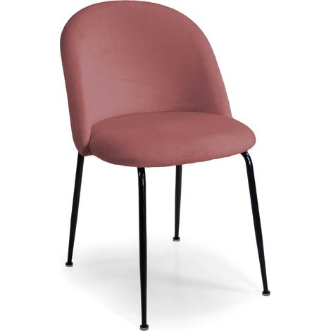 Sedia Sammi 50x57xh47/77,5 cm in Tessuto Velluto Rosa Antico/Nero (1/5)