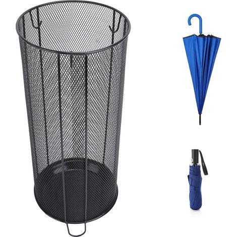 Porte-Parapluies Noir en Fer - Porte-Parapluies Modèle A, Cane Walking Sticks Holder 19.7x47cm/1087g (1/5)