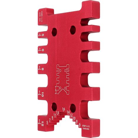 Outil de mesure pour tenons de menuiserie, jauge de résistance à l'usure, utilisation simple, rouge