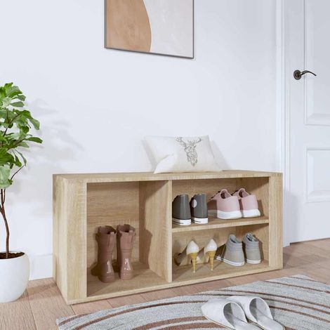 vidaXL Shoe Cabinet Sonoma Oak 100x35x45 cm Engineered Wood (1/5)