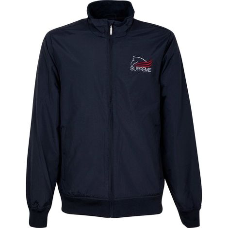 S, Marineblau: Unisex-Reitbomberjacke aus technischem Gewebe und Fleecefutter (1/5)
