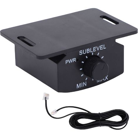 Universeller Bassregler, 6-poliger Subwoofer-Lautstärkeregler mit 4 Meter Verlängerungskabel, kompatibel mit den meisten Auto-Verstärkern, schwarz (1/5)