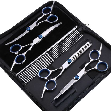 Ensemble d'outils de toilettage pour animaux de compagnie, ciseaux professionnels pour poils de chien, ciseaux incurvés