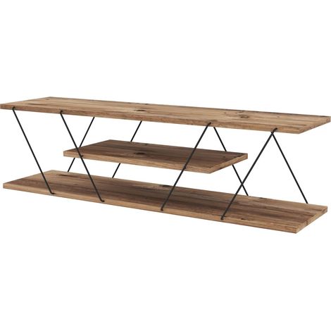Meuble TV 2 niveaux design minimaliste CANAZ (1/5)