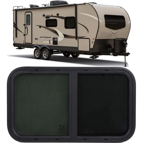 Fenêtre Coulissante pour Camping-car, Remplacement de Fenêtre Coulissante Latérale Horizontale de 730x435mm avec écran D'insecte, Fenêtre en Verre trempé teinté Campeur pour (1/5)