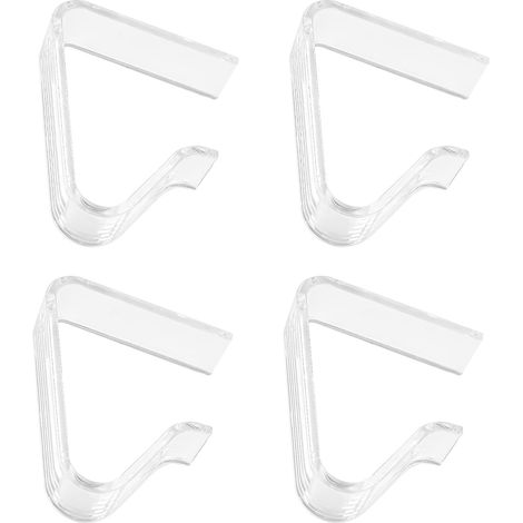 Pinzas de plástico para manteles, 4 piezas, antideslizantes, transparentes, para sujetar manteles, ideales para jardín, restaurante, picnic, boda o fiesta (tamaño grande). (1/5)