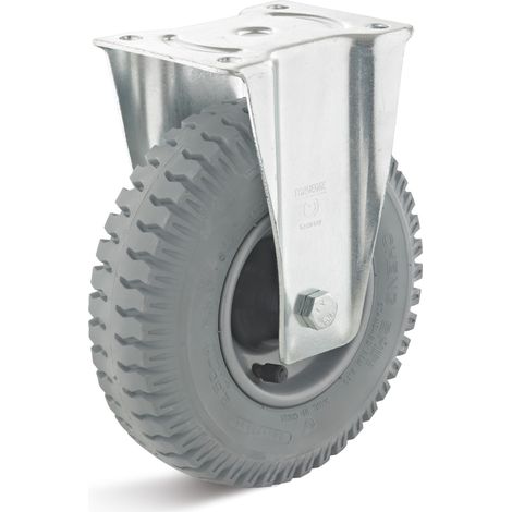 Rollcart Luft- Bockrolle Ø230x65mm Stahlfelge mit Quer-Rillenprofil und 130kg Tragkraft