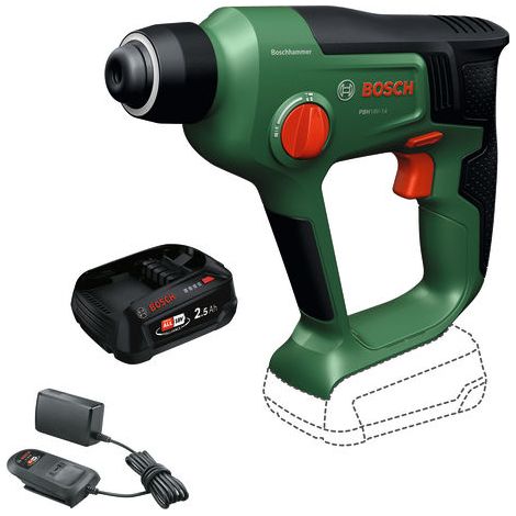 Martello perforatore a batteria Bosch con attacco SDS plus PBH 18V-14, 1 batteria da 2,5 Ah e caricabatterie (1/5)