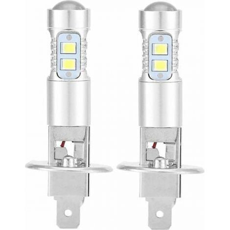 Ampoules de phares, 2x H1 6000K Ultra White 100W Kit d'ampoules de phares à LED pour feux de croisement (1/4)