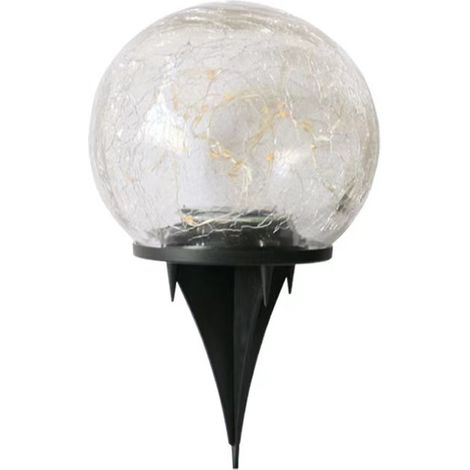Lot de 2 lampes de jardin, boules de verre à cellules solaires mouchetées, étanches, LED décoratives d'extérieur-AquaForge (1/5)