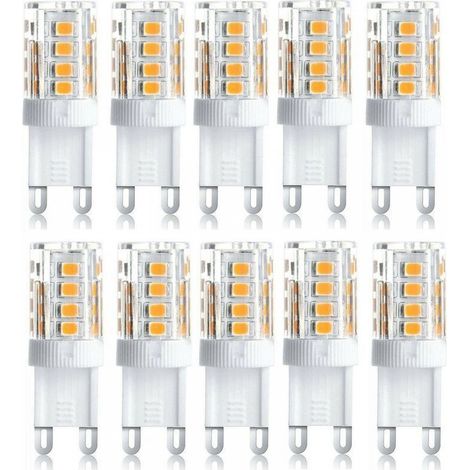 Lot de 10 Projecteur LED, lumière décorative LED, ampoule LED G9, 5 W blanc chaud blanc froid, ampoules LED à économie d'énergie, ampoule halogène de rechange, AC 230 V non dimmable (1/5)