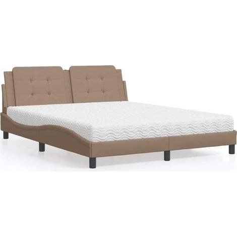 Lit avec matelas Zadar cappuccino 160x200 cm similicuir