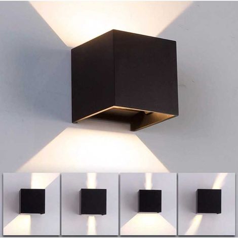 Lampesecoenergie – Applique extérieure Kira LED 2x3W 4000K – Aluminium noir – IP54 – Angle d'éclairage réglable – Luminosité 180LM (1/5)
