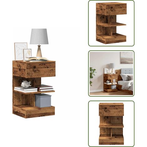 vidaXL Nachttisch Altholz-Optik 40x35x65 cm Holzwerkstoff (1/5)
