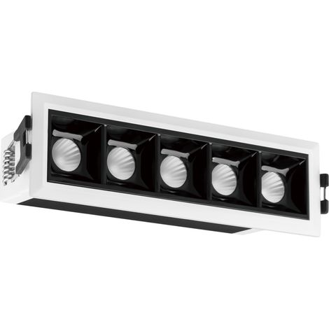 Spot LED Linéaire 7W Encastrable Batyo CRI90 Coupe 140x35 mm 3000K Blanc / Noir Blanc chaud (1/2)