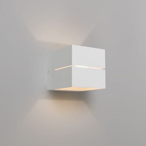 QAZQA Appliques transfer - Moderno - Alluminio - Bianco - Quadrato Max. 1 x Watt (1/5)