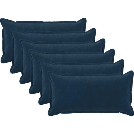 vidaXL Cushion Cover 6 pcs HOUTEN Blue 40 x 70 cm Microfiber Fleece (1/5)