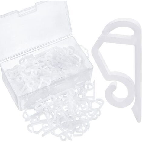 Clip de fixation pour guirlande lumineuse de Noël, crochet de gouttière extérieur, clip de fixation résistant aux intempéries pour décoration de Noël (blanc, 120) (1/4)