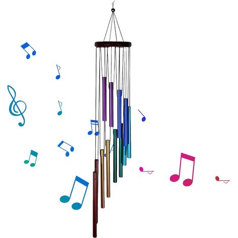 Carillons éoliens décoratifs pour jardin, carillons éoliens colorés en tuyau d'aluminium à suspendre (1/4)