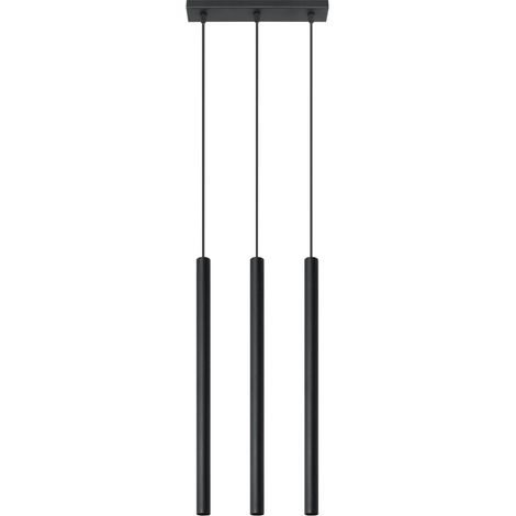 Lámpara colgante Vacu negro, 3 luces (1/4)