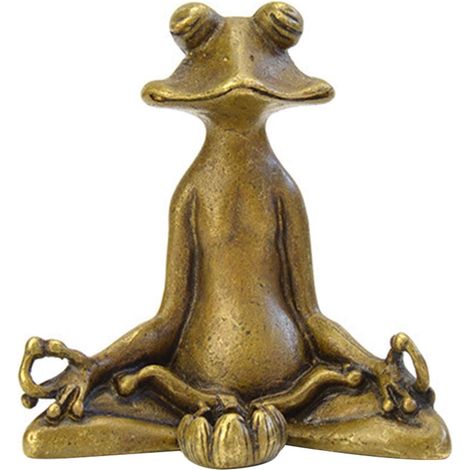 1 Statue Grenouille, Design Méditation, Métal Robuste, Décoration Jardin Intérieur