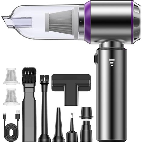 Aspirateur à Main, 26KPA Aspirateur Voiture Puissant sans Fil, 4-in-1 Mini Aspirateur a Main sans Fil avec Moteur Brushless, 3 Niveaux d'aspiration (1/5)