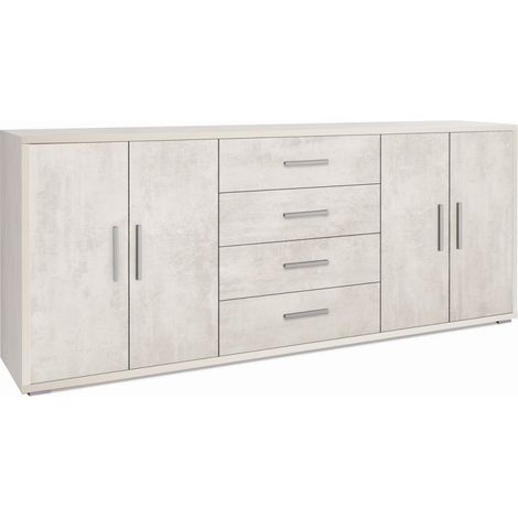 Mobile 4 Ante 4 Cassetti 203L x 41P x h84 – Finitura Bianco Opaco – Sarmog (1/2)