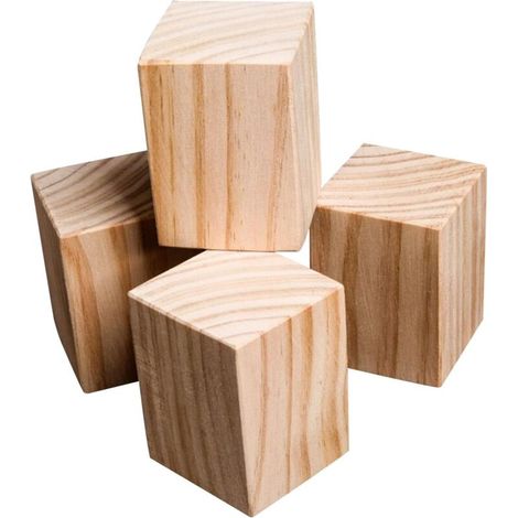 Bardusch-4 élévateurs bois massif 5×5×5 cm – Hauteur variable 5–20 cm – rehausseurs lit/canapé robustes (1/5)