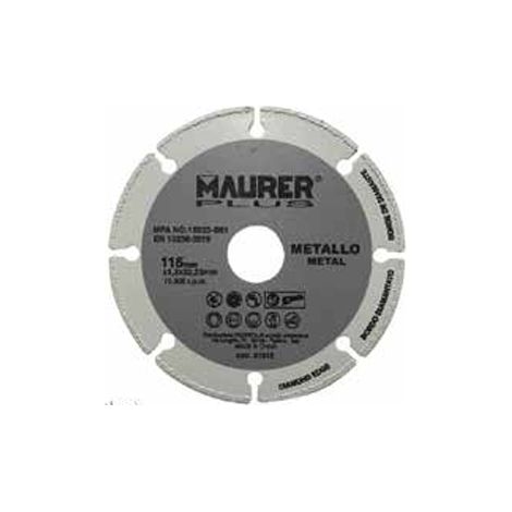 Disco diamantato 115mm per metallo,acciaio,alluminio,ghisa,non ferrosi,ecc... 81018 Maurer