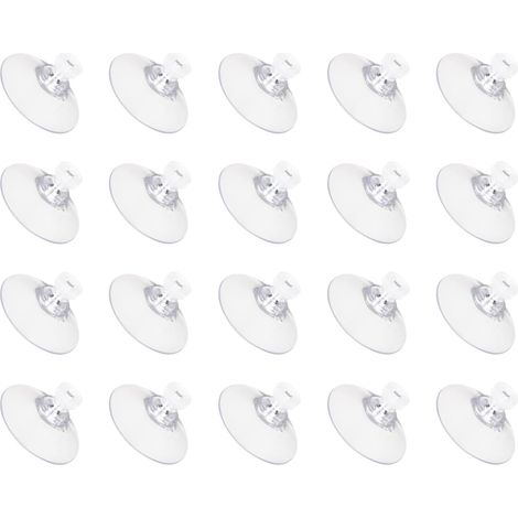 20Pcs Ventouses À Vis, 41mm/1.61" Pads en Verre PVC Transparent Fortes Ventouses avec Écrou M4x10mm pour Salle De Bain Mur Porte Fenêtre Voiture Store