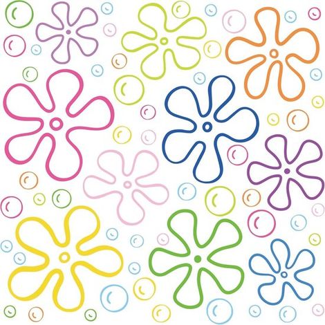 177 pezzi di adesivi murali con fiori e bolle a tema marino per feste di compleanno. Adesivi murali colorati a bolle per camera da lett，177 pezzi (1/5)