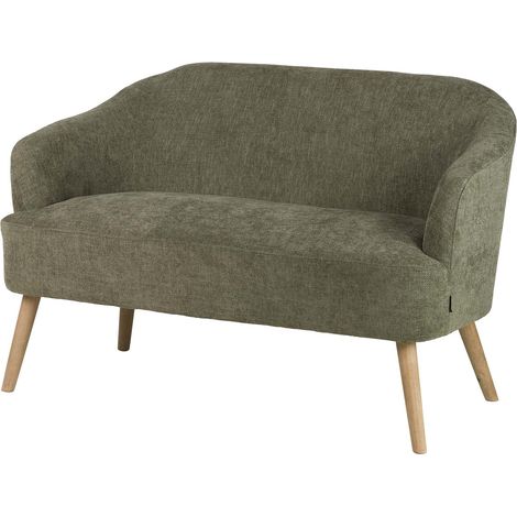 Canapé en chenille verte 131 x 72 x 79 cm (1/2)