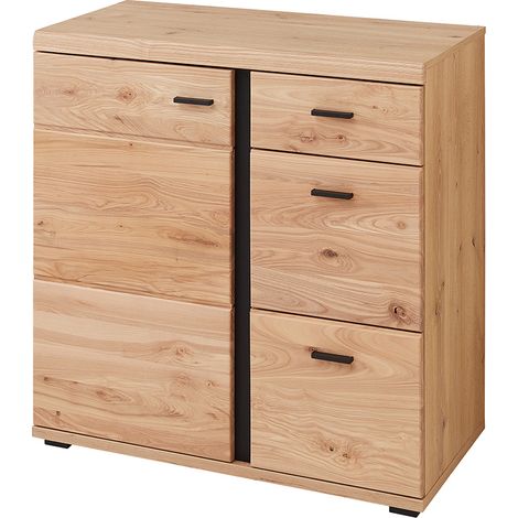Kommode 85cm, Altesche gebürstet, teilmassiv, SARINA-36 (1/5)