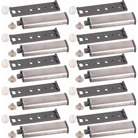 Lot de 10 loquets magnétiques à pression pour portes de placard, en acier inoxydable, avec système de rebond tactile, quincaillerie de cuisine (1/5)