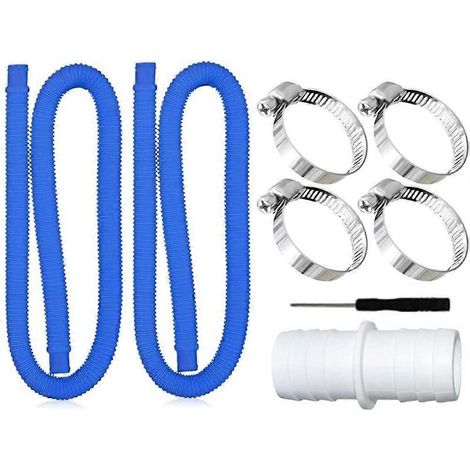 Tuyau de piscine flexible bleu étanche de 1,5 m pour pompes de piscine hors sol (1/5)