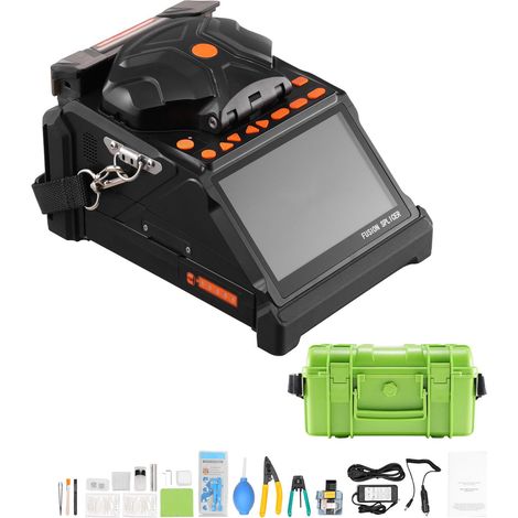 Soudeuse de fibres optiques 6 moteurs, alignement cœur et gaine, fusion rapide 6s, chauffage 13s, écran LCD 5", porte-fibres 3-en-1, batterie 7800mAh pour fibres SM, MM, DS, NZDS. (1/5)