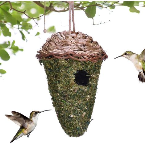Nid d'oiseau tissé à la Main, Maisons d'oiseaux à l'extérieur,Cave Naturelle en extérieur - Nid de mésanges résistants à l'usure, abri en Forme de Larme pour Arbre, Jardin, Cour