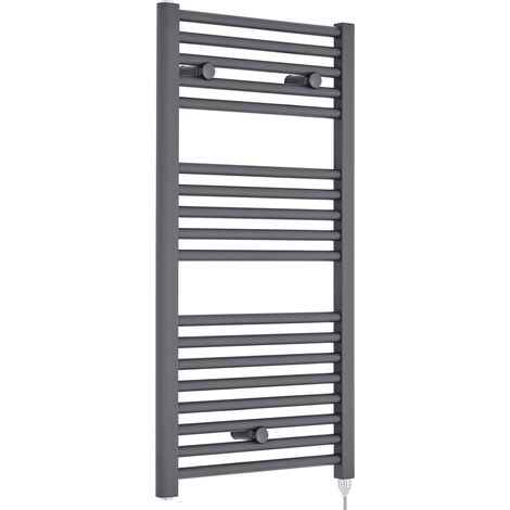 Nuie 920mm x 480mm Anthracite Electric Round Ladder Rail - MTY154 (1/3)