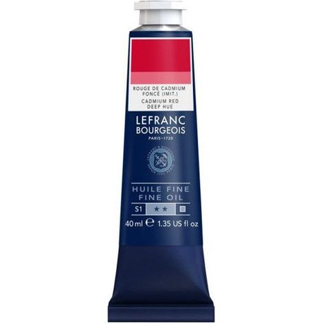 Peinture à l'huile - Fine - Rouge de cadmium foncé imitation - 882 - Lefranc Bourgeois - 40ml (1/2)