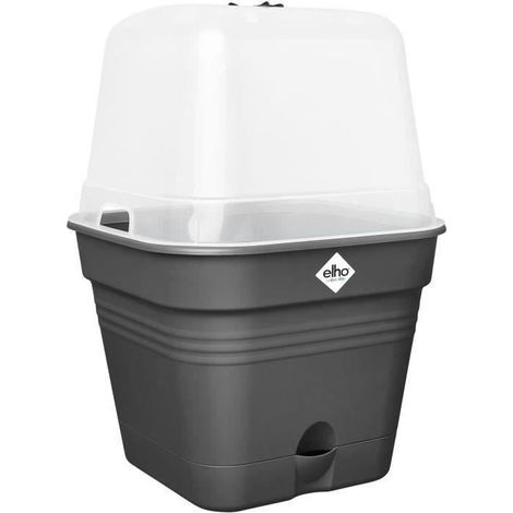 Pot De Culture Kit Green Basics Carré 30cm Living Noir - Elho (1/5)