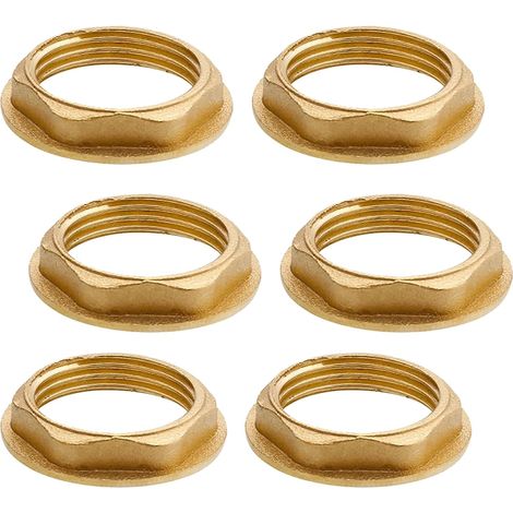 Lot de 6 écrous de sécurité hexagonaux avec bride en laiton de 2,5 cm, filetage intérieur (1/5)